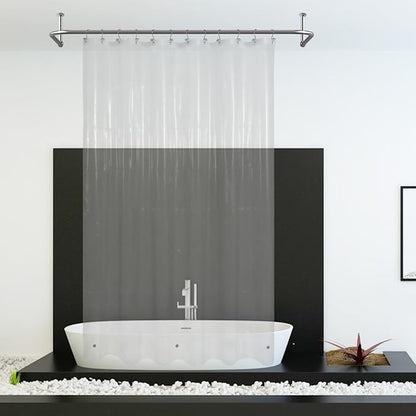 Mrs Awesome Extra Long Shower Curtain Liner 96" Length, Clear, 72x96 | 3 Bottom Magnets, Ceiling to Floor XL PEVA Plastic Shower Curtain for Bathroom, Lightweight & Waterproof, 72 x 96 Inches