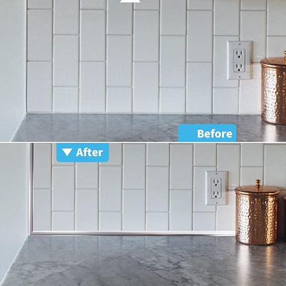 Art3d 10 ft Peel and Stick Flexible Vinyl Molding Trim, Stainless Steel | Durable, Waterproof, Oil-Proof, Superior Adhesive, Useful, Easy to Clean, Ideal for Mirror Edges, Accent Walls, Backsplashes