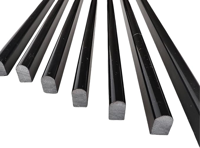 Black Marble Pencil Tile, 10 Pack 0.39in x 12in Marble Tile Edge Trim Polished for Kitchen Backsplash, Bathroom and Shower Walls