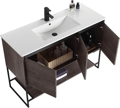 48 Inch Bathroom Vanity with Sink - Modern Knob Free Design, Elegant Space-Saving Solution for Your Bathroom - Durable, Bathroom Vanities for a Contemporary Look - Urbania Collection