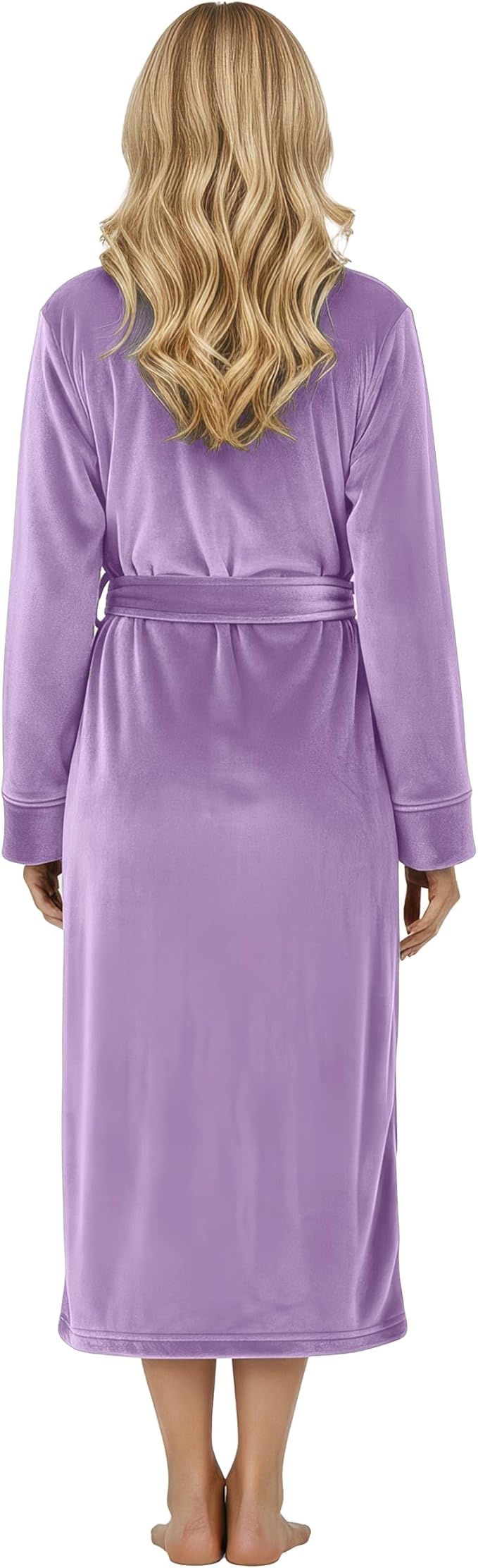 NY Threads Women's Fleece Shawl Collar Bathrobe Plush Long Spa Robe, Medium
