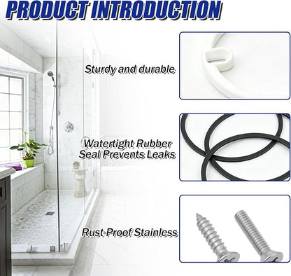Drain Height Extension Kit, Universal Fit for 2-1/2" to 3" Floor Drains | Adjustable 1/4"–1/2" Riser with Leak-Proof Sealing Gaskets for Shower, Bathroom, Kitchen & Laundry Room Renovations