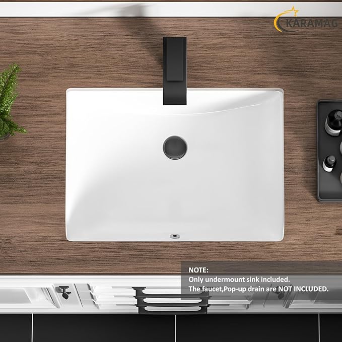 Ada Compliant 20"x15" White Ceramic Rectangle Undermount Bathroom Sink with Overflow (20"x15")