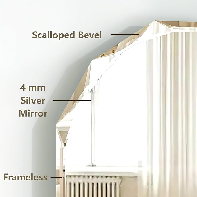 20x30 Inch Bathroom Mirrors for Over Sink, Round Frameless Mirrors for Wall | Beveled Bathroom Mirror, Bathroom Vanity Circle Mirror for Bedroom Living Room Entryway Home Decor