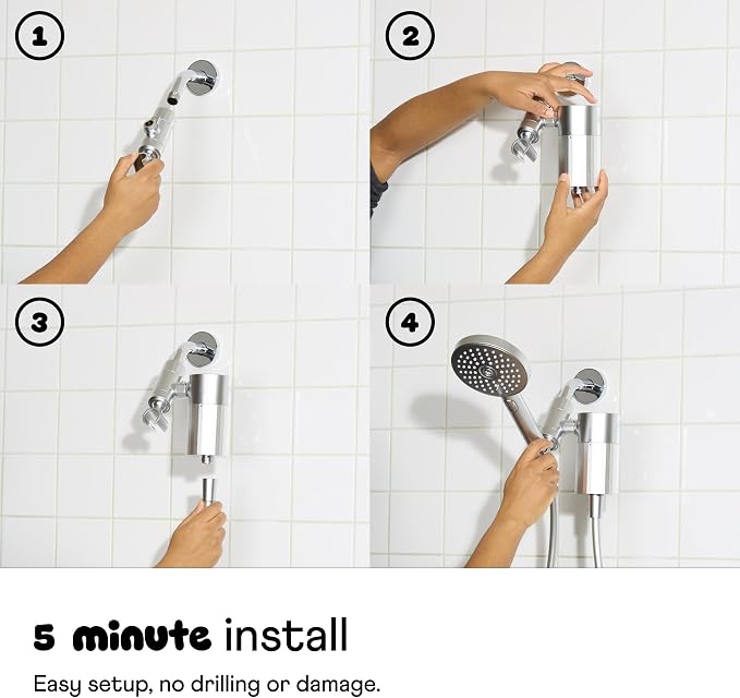 sproos! - Handheld Showerhead, High Performance Filtration, Lilac | Healthier Hair and Skin - DIY Installation - Renter Friendly - 3 Spray Functions - 70 Inch Hose - High Pressure Performance