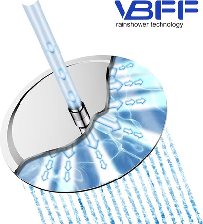 VBFF-Shower Head,rain shower head, 16 inch- Round Shower Head, 1.8 GPM Flow Rate, rainfall showerhead,VBFF14 (Chrome)
