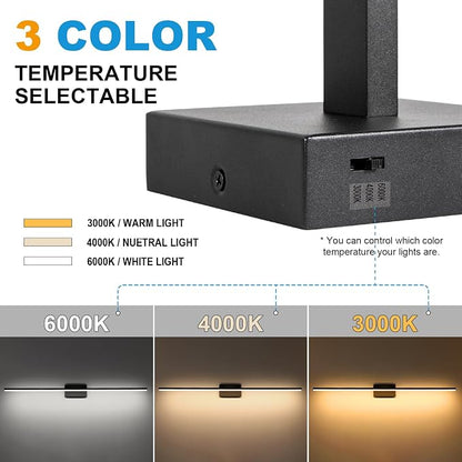 LED Bathroom Vanity Light, Modern Bathroom Light Fixture Over Mirror (3000K/4000K/6000K, Dimmable), Vanity Light Bar with Angle Adjustable, 48 Inch, Black