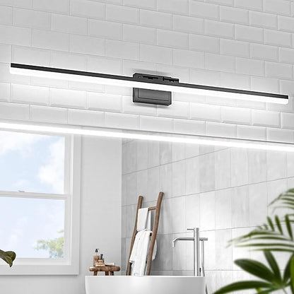 VOLISUN Modern Bathroom Vanity Light 48 inch, 40W Dimmable 5CCT Led Bathroom Light Fixture Over Mirror, Black Bar Vanity Light for Bathrooms Mirror Cabinets Bedroom