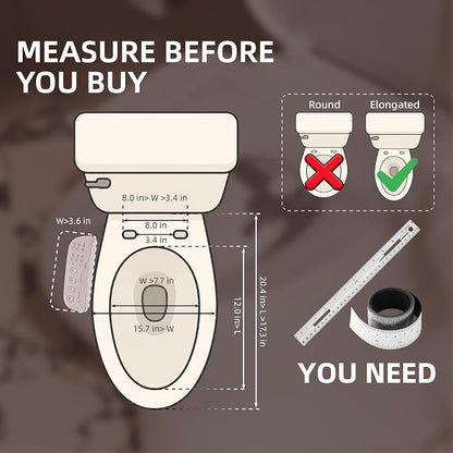 BRAVAT® Electric Bidet Toilet Seat Elongated, Heated, Soft Close | Front/Rear wash, Instant heated seat&warm water&air dryer, Night light, Stainless steel nozzle, German engineered