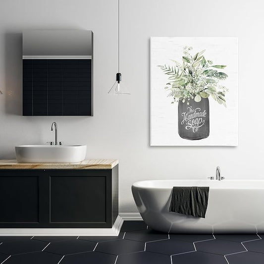 Handmade Soap Botanicals Floral, 36 x 48 Inch Canvas Wall Art | Stupell Industries · By Lettered and Lined · Ready to hang · Bathroom to bedroom accent · Made in USA