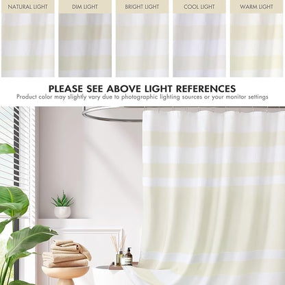 Madison Park Spa Waffle Shower Curtain for Bathroom, 72 x 72, Cream | Striped, Pieced Fabric Design, 3M Scotchgard Moisture Management, Hotel Quality, Modern, for Bathroom, OEKO-TEX Certified