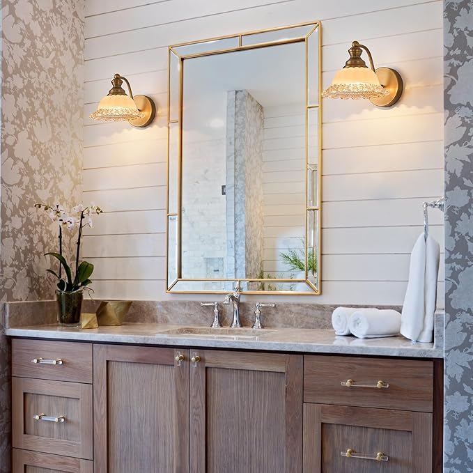 Vanity Light Brass Wall Sconces Vintage 1-Light Bathroom Sconces
