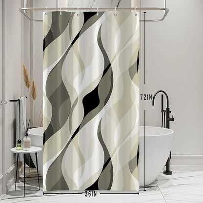 Stall Shower Curtain, Small Light Green Shower Curtain Set for Bathroom Modern Waterproof Narrow Shower Curtain Set with Hooks, 36x72 Inch