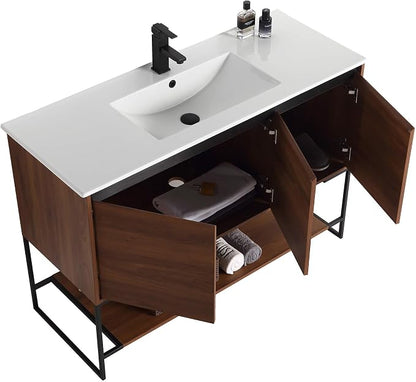 48 Inch Bathroom Vanity with Sink - Modern Knob Free Design, Elegant Space-Saving Solution for Your Bathroom - Durable, Bathroom Vanities for a Contemporary Look - Urbania Collection