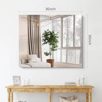 CILIBER Frameless Mirror, 30x36 Mirrors for Wall, Rectangle Bathroom Mirror for Over Sink, Frameless Vanity Mirror with Polished Edge, 3mm Tempered Glass, Hangs Horizontally or Vertically