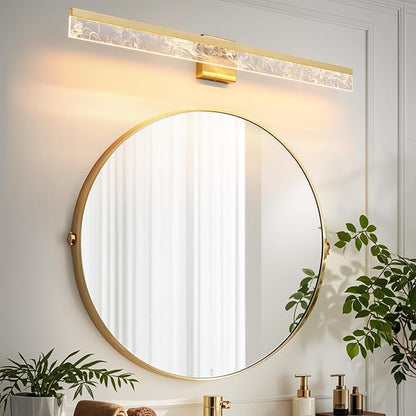 39-Inch Brushed Gold Vanity Light Fixture, 28W Dimmable LED Modern Light Bar for Bathroom Mirror, Restroom, Bedroom (3000K)