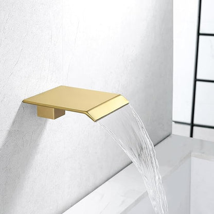JOYWELL Bathroom Shower Faucets sets Complete Brushed Gold Bath tub Shower Faucet set with 8" Shower Head/Handheld Shower and Tub Faucet Combo
