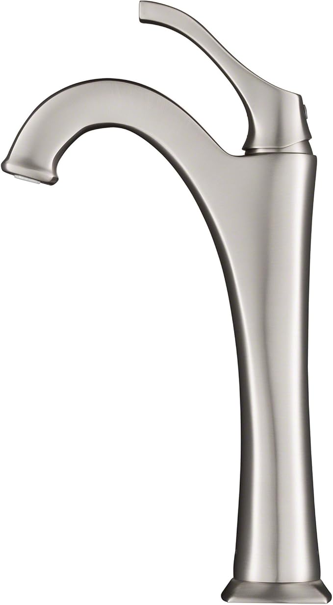 KRAUS KVF-1200SFS Arlo Single Handle Vessel Bathroom Faucet with Pop Up Drain, Spot-Free All-Brite Brushed Nickel (2 Pack)