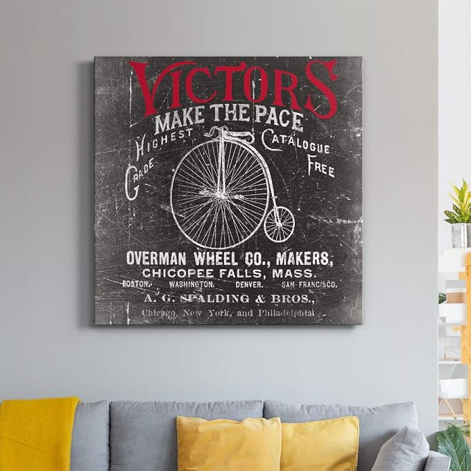 Renditions Gallery Antique Bicycle Wall Art, Premium Gallery Wrapped Canvas Decor, Ready to Hang, 32 in H x 32 in W, Made in America Print