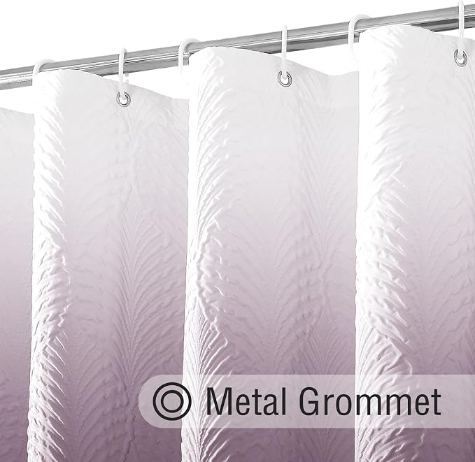 72x84 Extra Long Shower Curtain, Ombre Lavender 3D Embossed Half Bath Curtain