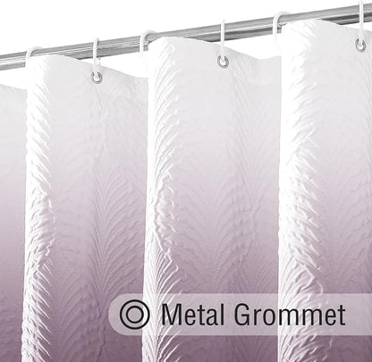 72x84 Extra Long Shower Curtain, Ombre Lavender 3D Embossed Half Bath Curtain