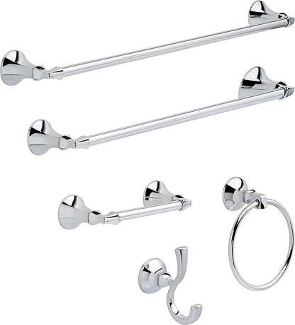 Delta Ashlyn (1-Pack) 24'' Towel Rack for Bathroom Polished Chrome Towel Bar for Bathroom Wall Towel Holder Rod Wall Mounted 76424