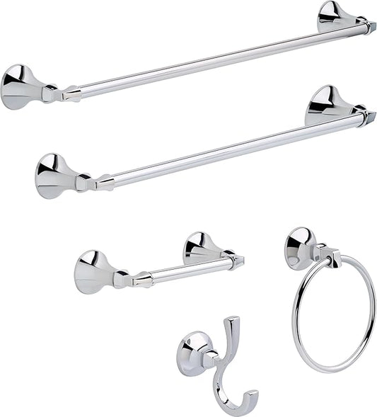 Delta Ashlyn (1-Pack) 24'' Towel Rack for Bathroom Polished Chrome Towel Bar for Bathroom Wall Towel Holder Rod Wall Mounted 76424