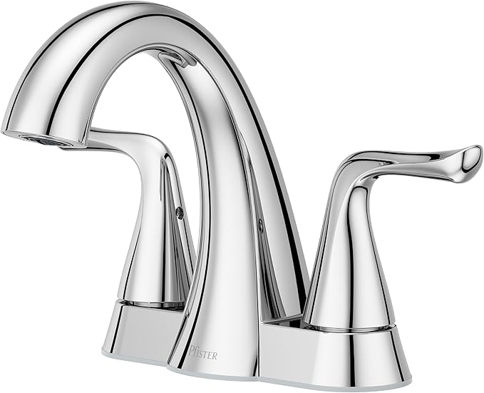 Pfister Willa Bathroom Sink Faucet, 4-Inch Centerset, 2-Handle, 3-Hole, NSF Certified, Polished Chrome Finish, LF048MALCC