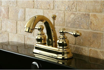 Kingston Brass KB5612AL Restoration 4-Inch Centerset Lavatory Faucet, Polished Brass