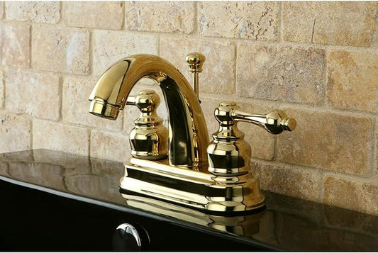 Kingston Brass KB5612AL Restoration 4-Inch Centerset Lavatory Faucet, Polished Brass