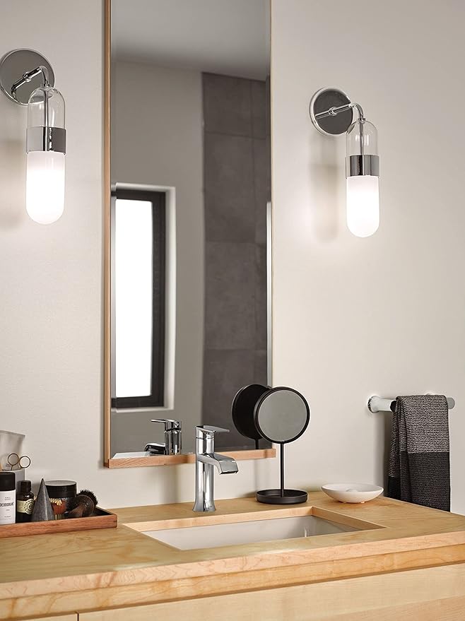 Moen Genta LX Modern Single Kitchen or Bathroom Towel Bar, 6.8-Inch, Chrome, BH3886CH