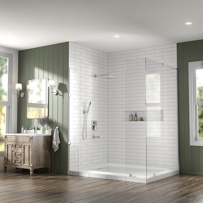 Lava Odoro Modern 3-Setting Square Shower and Tub Faucet Set with Shower Head and Handheld Sprayer Chrome, Rainfall Shower System with Tub Spout, Shower Valve Trim Kit, Chrome, SF103-C-T