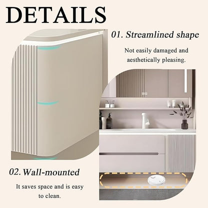Modern wall mounted bathroom vanity, floating bathroom vanity with sink with double drawers, striped panel design, ceramic integrated basin, easy installation, suitable for small spaces (39.4in)