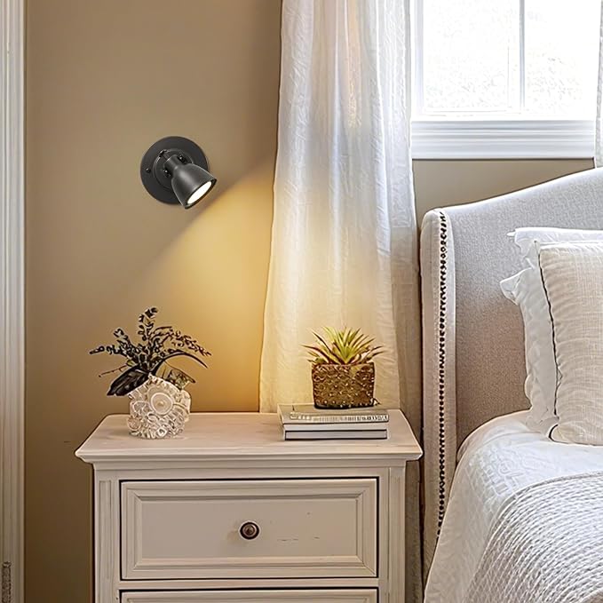 Black Small Wall Sconce Hardwired Single - Matte Brass Mini Bell Light | Adjustable Vintage Indoor Fixture with Dimmable Bulb,for Bedside Reading Bedroom Hallway Kitchen Vanity Gallery Picture Light