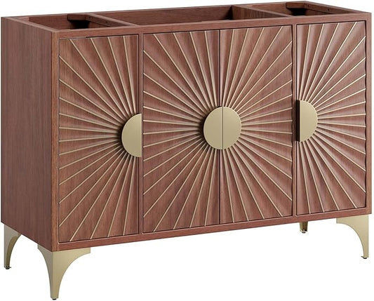 Modway Daylight Bathroom Vanity Cabinet Basin Not Included, 48" Single Sink Compatible, Walnut