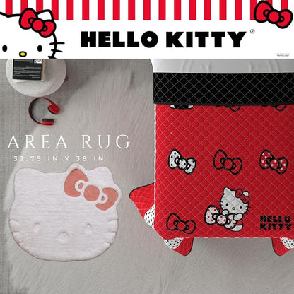 Hello Kitty Non-Slip Bathroom/Bedroom Area Rug, 34.75" x 30” Non-Slip Tufted Mat, (Officially Licensed Product) by Franco Collectibles