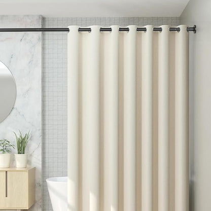CorkLatta 1" Heavy Duty Black Shower Curtain Rod 31 to 80 Inch,Adjustable | Stainless Steel Tension Curtain Rod Non slip, No Drill Shower Rods for Bathroom,Easy Install