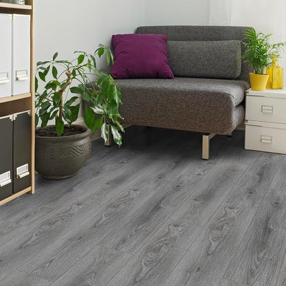Peel and Stick Floor Tile Wood Plank Look, Self-Adheisve Vinyl Flooring | Grey, 20-Pack 30 Sq.Ft, Floor Tiles Peel and Stick Waterproof for Bathroom Kitchen RV Renter, 36x6inch