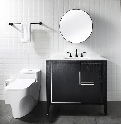 Bathroom Sink Faucet 8 Inch Widespread for Vanity, Oil Rubbed Bronze | Mid Arc Brass Spout, 2 Handle Lead-Free Bathroom Faucet with Metal Pop Up Drain Supply Lines for 3 Hole Lavatory Utility Sink