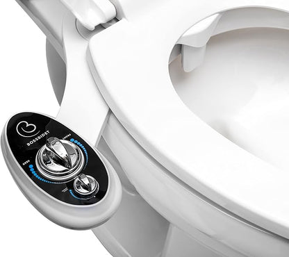 BossBidet, Luxury Bidet Toilet Seat Accessory - Water Sprayer Attachment to Clean Your Rear End. For Men, Women, Children - Non-Electric, Dual Nozzles, Aesthetic Design - Home & Bathroom Accessories