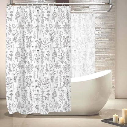 Coxila Vintage Floral Shower Curtain Extra Wide Large Long Clawfoot Tub Wrap Around Flower Retro Farmhouse Rustic Botanical Spring Country Cottage Bathroom 108 x 72 Inch Polyester Fabric 18 Pack Hooks