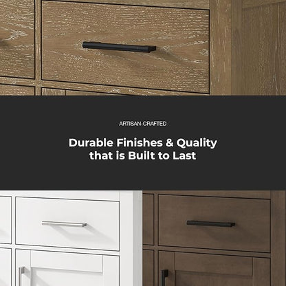 OVE Decors Bailey 48 in. Single Sink Freestanding Driftwood Oak Bathroom Vanity with White Quartz Top, Matching Backsplash and Power Bar
