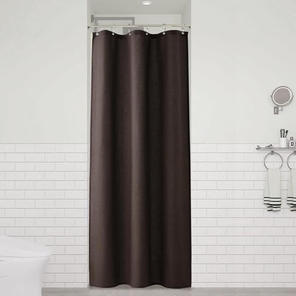 Chocolate Brown 36 Inch Shower Curtain - Stall Narrow Half Linen Ultra Thick Fabric Shower Curtain Set with Hooks, Boho Farmhouse Rustic RV Camper Bath Curtains for Bathroom, 36x72