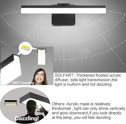 SOLFART 18 Inch Vanity Lights for Bath Dimmable Bathroom Lights Over Mirror Black Bathroom Light Fixtures Wall Light Fixtures Indoor Modern Light Fixture