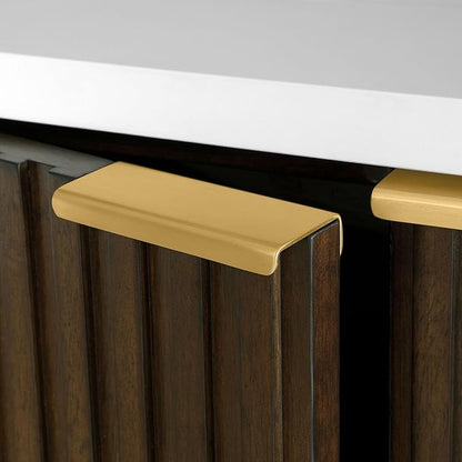 OVE Decors Indy 36 in. Undermount Single Sink Bathroom Vanity with White Engineered Marble Top, Dark Walnut