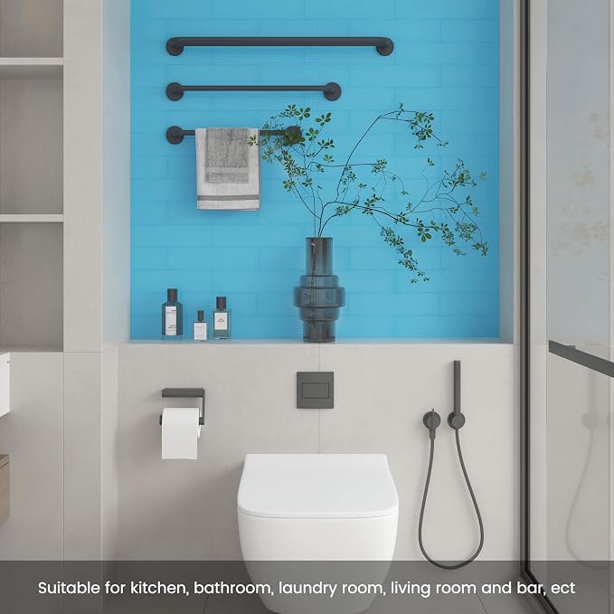 Light Blue Glass Subway Tile 3 x 12 Inch Water Ripple for Kitchen Backsplash Bathroom Wall (16-Pack, 4 sq.ft.)