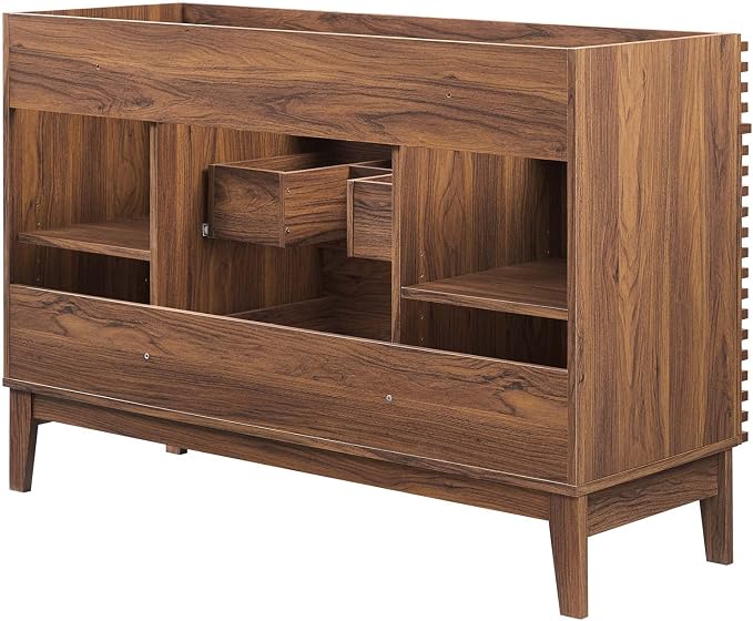 Modway Render 48" Single Sink Compatible (Not Included) Bathroom Vanity Cabinet in Walnut