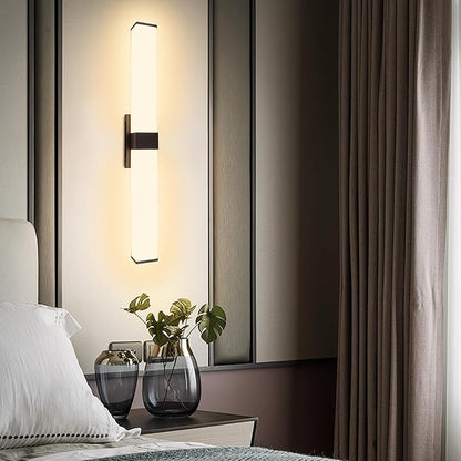 Kalium 33in Modern Wall Sconces, Dimmable Bathroom Vanity Lights, 3000K Warm White LED Indoor Sconces Lighting for Bathroom, Stairs, Living Room, Bedroom. Hardwired.