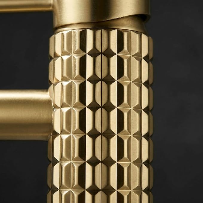 Brushed Gold Bathroom Sink Mixer Tap - Single Lever Brass Basin Faucet, One Hole Water Tap for Modern Bathroom Design, Stylish & Durable