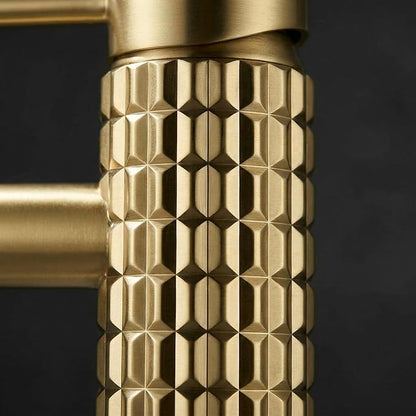 Brushed Gold Bathroom Sink Mixer Tap - Single Lever Brass Basin Faucet, One Hole Water Tap for Modern Bathroom Design, Stylish & Durable
